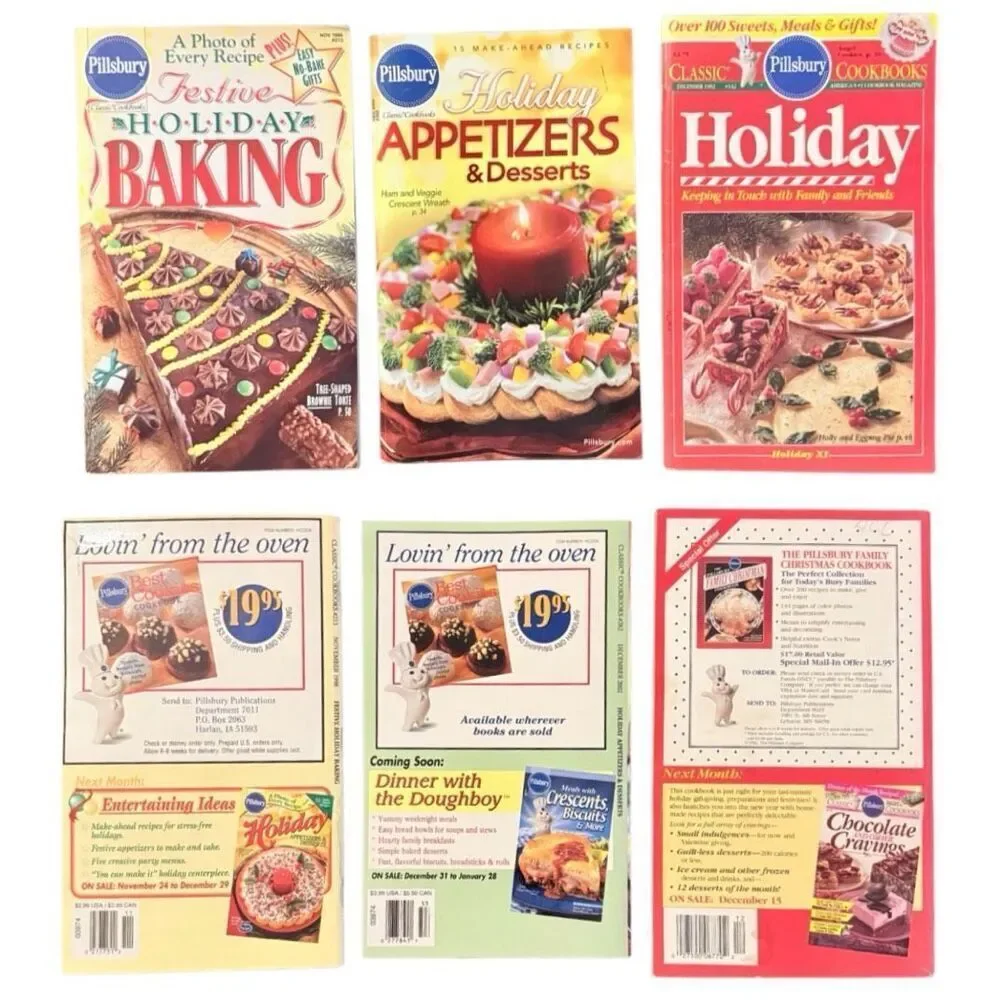 Pillsbury & Betty Crocker Holiday Cook Books Set of 5